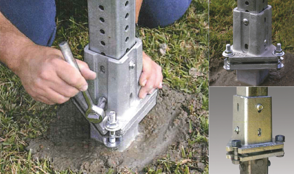 Triangular Slip Base System for Square Posts - Lite & Barricade