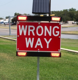 Solar Powered Wrong Way Warning System